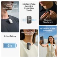 DJI Mic 2 Clip-On TransmitterRecorder with Built-In Microphone (2.4 GHz, Shadow Black) - Image 6