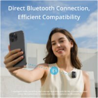 DJI Mic 2 Clip-On TransmitterRecorder with Built-In Microphone (2.4 GHz, Shadow Black) - Image 5